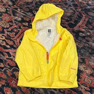 Yellow north face toddler rain jacket